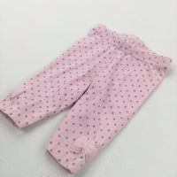 Sparkly Spots Grey & Pink Leggings - Girls 0-3 Months