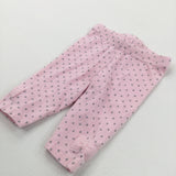 Sparkly Spots Grey & Pink Leggings - Girls 0-3 Months