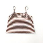 Brown & White Crop Top - Girls 10-11 Years