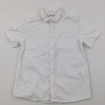 White Cotton Short Sleeve Shirt - Boys 8-9 Years