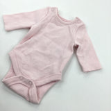 Pink Ribbed Long Sleeve Bodysuit - Girls Tiny Baby