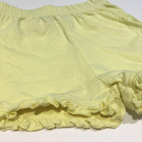 Yellow Jersey Shorts with Frilly Hems - Girls 6-9m
