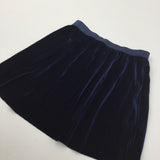 Navy Velvet Skirt - Girls 11 Years