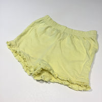 Yellow Jersey Shorts with Frilly Hems - Girls 6-9m