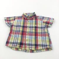 Green, Red & Navy Checked Cotton Shirt - Boys 3-6 Months