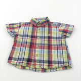 Green, Red & Navy Checked Cotton Shirt - Boys 3-6 Months