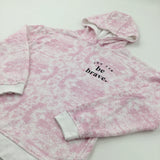 'You Can Be Brave' Pink Mottled Hoodie Sweatshirt - Girls 10-11 Years