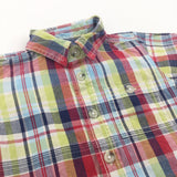 Green, Red & Navy Checked Cotton Shirt - Boys 3-6 Months