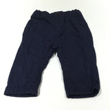Navy Lined Cotton Trousers - Boys 3-6 Months