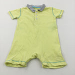 Yellow, Blue & Grey Polo Shirt Style Romper - Boys 3-6 Months