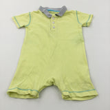 Yellow, Blue & Grey Polo Shirt Style Romper - Boys 3-6 Months