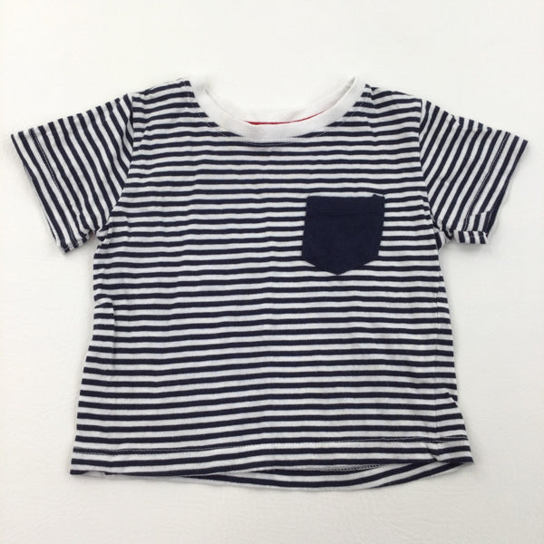 Navy & White Stripe T-Shirt - Boys 12-18 Months