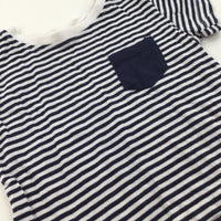 Navy & White Stripe T-Shirt - Boys 12-18 Months