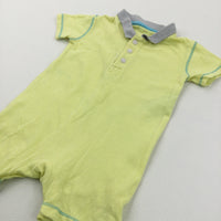 Yellow, Blue & Grey Polo Shirt Style Romper - Boys 3-6 Months