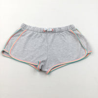 Colourful Hems Grey Jersey Shorts - Girls 10-11 Years