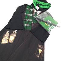 **NEW** Harry Potter Slytherin Costume Including Book Cover, Book Mark & Wand - Boys/Girls XX Years