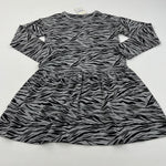 **NEW** Animal Stripes Black & Grey Jersey Dress - Girls 11 Years