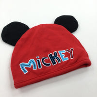 'Mickey' Mickey Mouse Red & Black Jersey Hat - Boys 0-3 Months