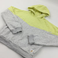 Yellow & Grey Hoodie Sweatshirt - Girls 11-12 Years