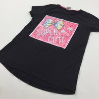 'Jojo Siwa' Sequin Flip Black T-Shirt - Girls 11-12 Years