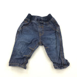 Dark Blue Lightweight Denim Pull On Jeans - Boys 0-3 Months