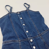 Mid Blue Denim Sleeveless Playsuit - Girls 12 Years