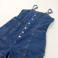 Mid Blue Denim Sleeveless Playsuit - Girls 12 Years