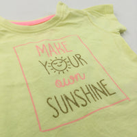 'Make Your Own Sunshine' Glittery Pink & White T-Shirt - Girls 3-6 Months