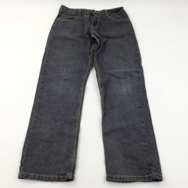 Black Denim Jeans with Adjustable Waistband - Boys 13 Years