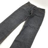 Black Denim Jeans with Adjustable Waistband - Boys 13 Years