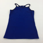 Navy & Blue Ribbed Vest Top - Girls 11-12 Years