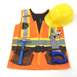 **NEW** Builder Waistcoat Including Hat, Hammer & Saw - Boys/Girls 7-8 Years