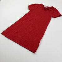 Glittery Red Knitted Dress - Girls 6-8 Years