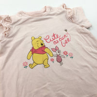 'Cute As Can Be' Winnie The Pooh & Piglet Pink T-Shirt - Girls 2-4 Months