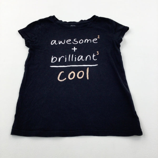 'Awesome & Brilliant' Black T-Shirt - Girls 7-8 Years