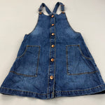 Mid Blue Denim Dungaree Dress - Girls 11-12 Years