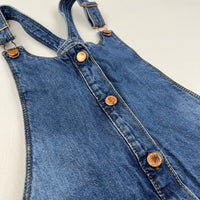 Mid Blue Denim Dungaree Dress - Girls 11-12 Years