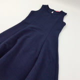 Navy Textured Polyester Party Dress - Girls 12-13 Years