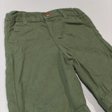 Khaki Green Cotton Twill Shorts - Boys 9-12 Months