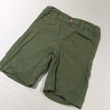 Khaki Green Cotton Twill Shorts - Boys 9-12 Months