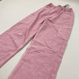 **NEW** Pink Wide Leg Denim Jeans with Adjustable Waistband - Girls 11-12 Years