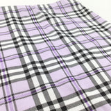 Lilac, Black & White Checked Polyester Skirt - Girls 12-13 Years