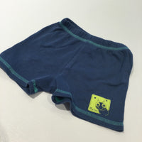 'Hello' Caterpillar Slate Blue Lightweight Jersey Shorts - Boys 6-9 Months