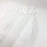 Lacey Bodice White Flower Girl/Bridesmaid Party Dress - Girls 12-14 Years