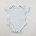 White Cotton Short Sleeve Body Suit - Boys/Girls Newborn