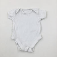 White Cotton Short Sleeve Body Suit - Boys/Girls Newborn