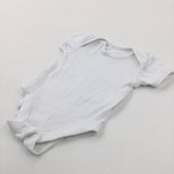 White Cotton Short Sleeve Body Suit - Boys/Girls Newborn