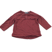 Bears Dark Red Long Sleeve Top - Boys/Girls 3-6 Months