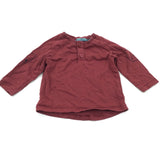 Bears Dark Red Long Sleeve Top - Boys/Girls 3-6 Months