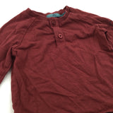 Bears Dark Red Long Sleeve Top - Boys/Girls 3-6 Months